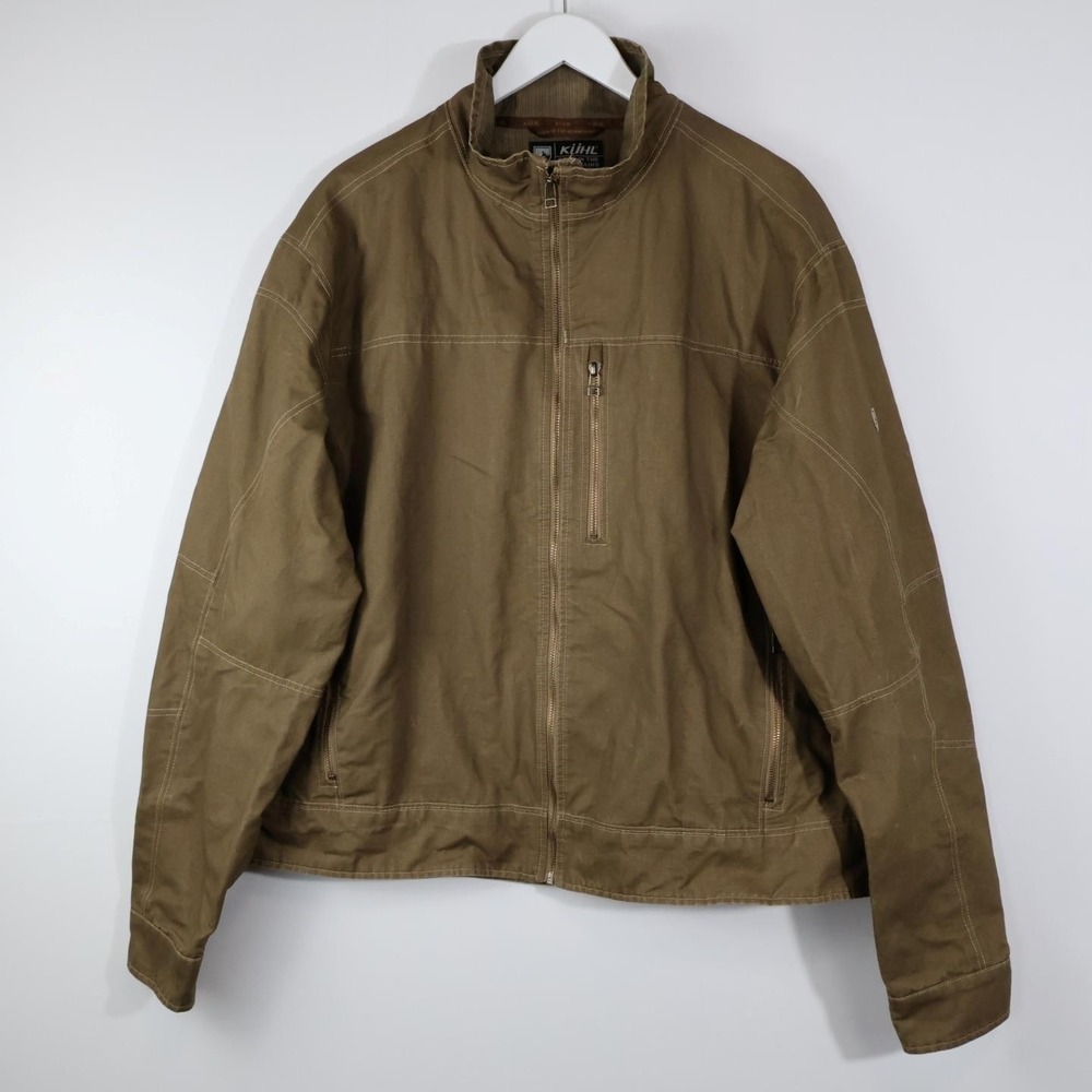 KUHL Men's Burr Vintage Dye Combed Canvas Jacket Hiking Outdoors Size XXL
